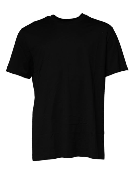 T-shirt noir à col rond et manches courtes
