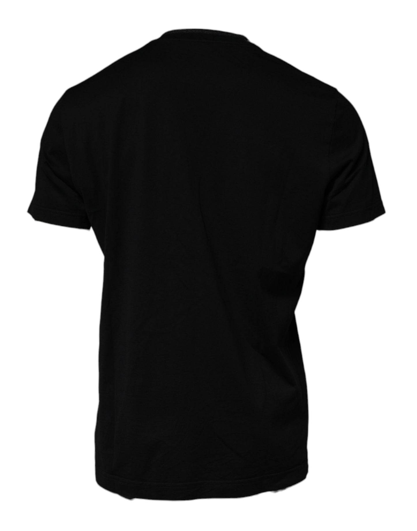 T-shirt noir à col rond et manches courtes