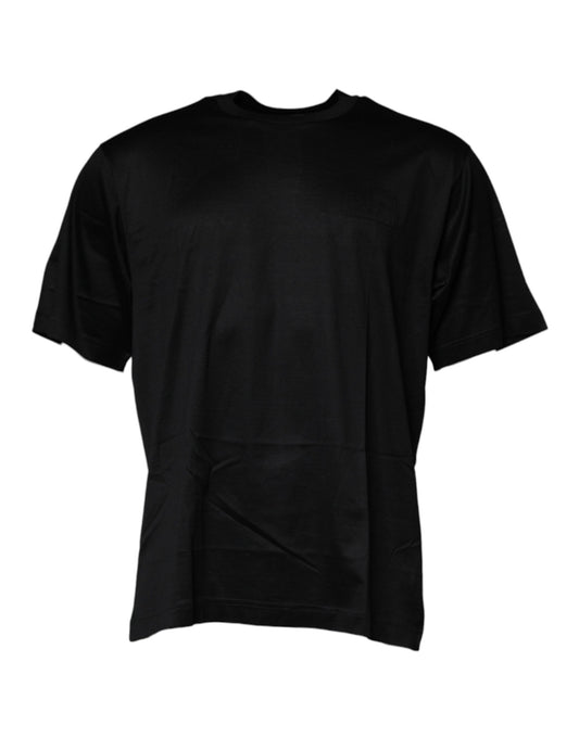 T-shirt noir à col rond et manches courtes