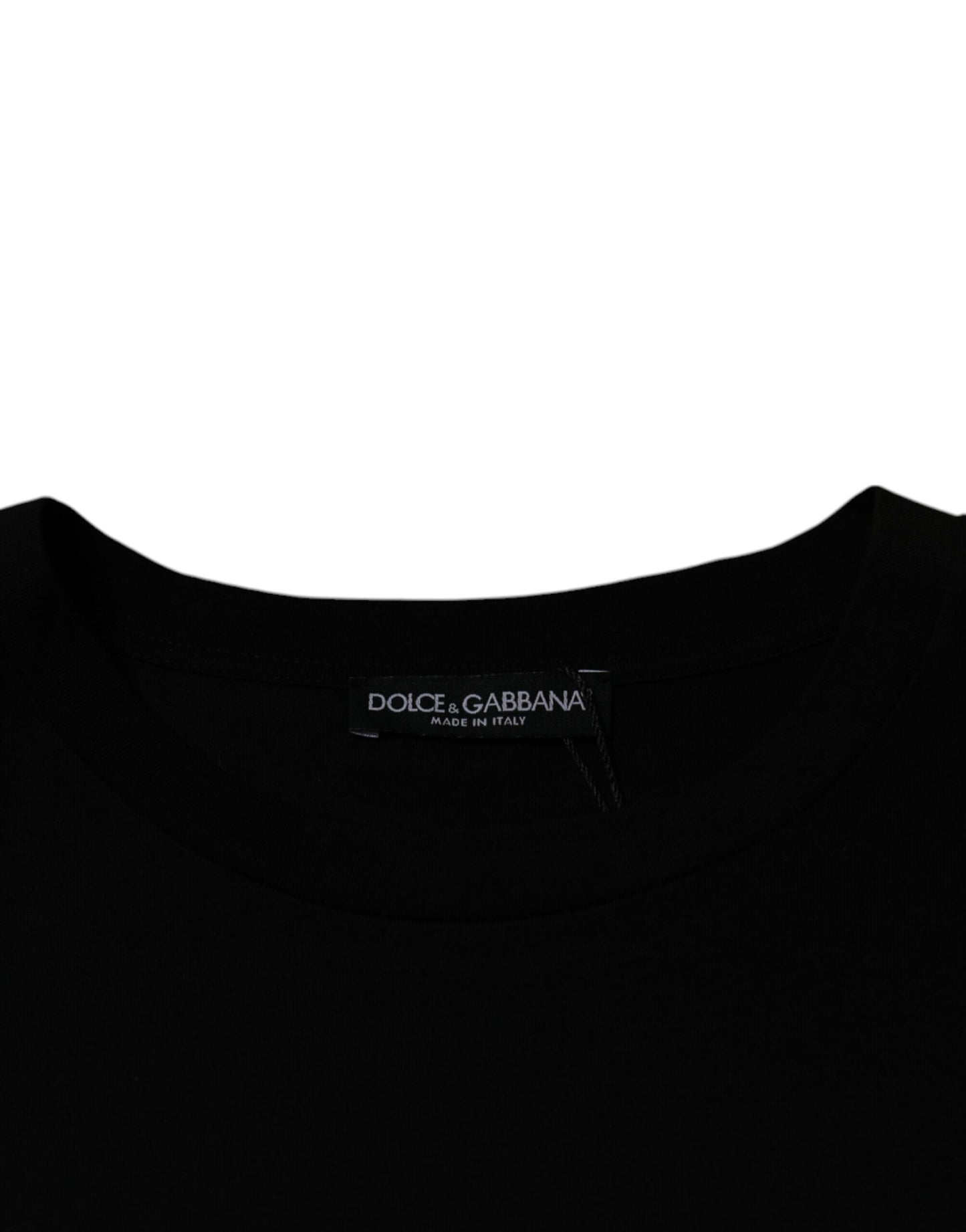 T-shirt noir à col rond et manches courtes