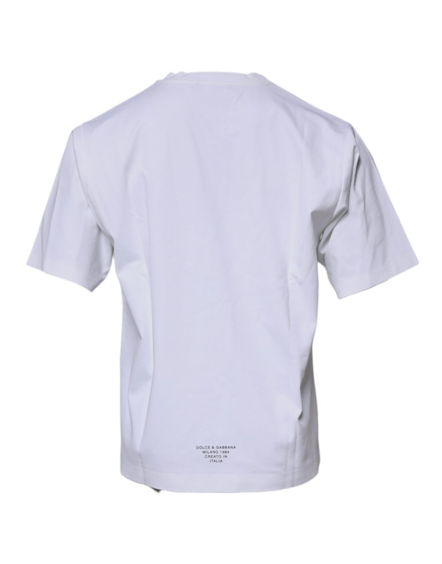 T-shirt ras du cou en coton blanc avec logo DG