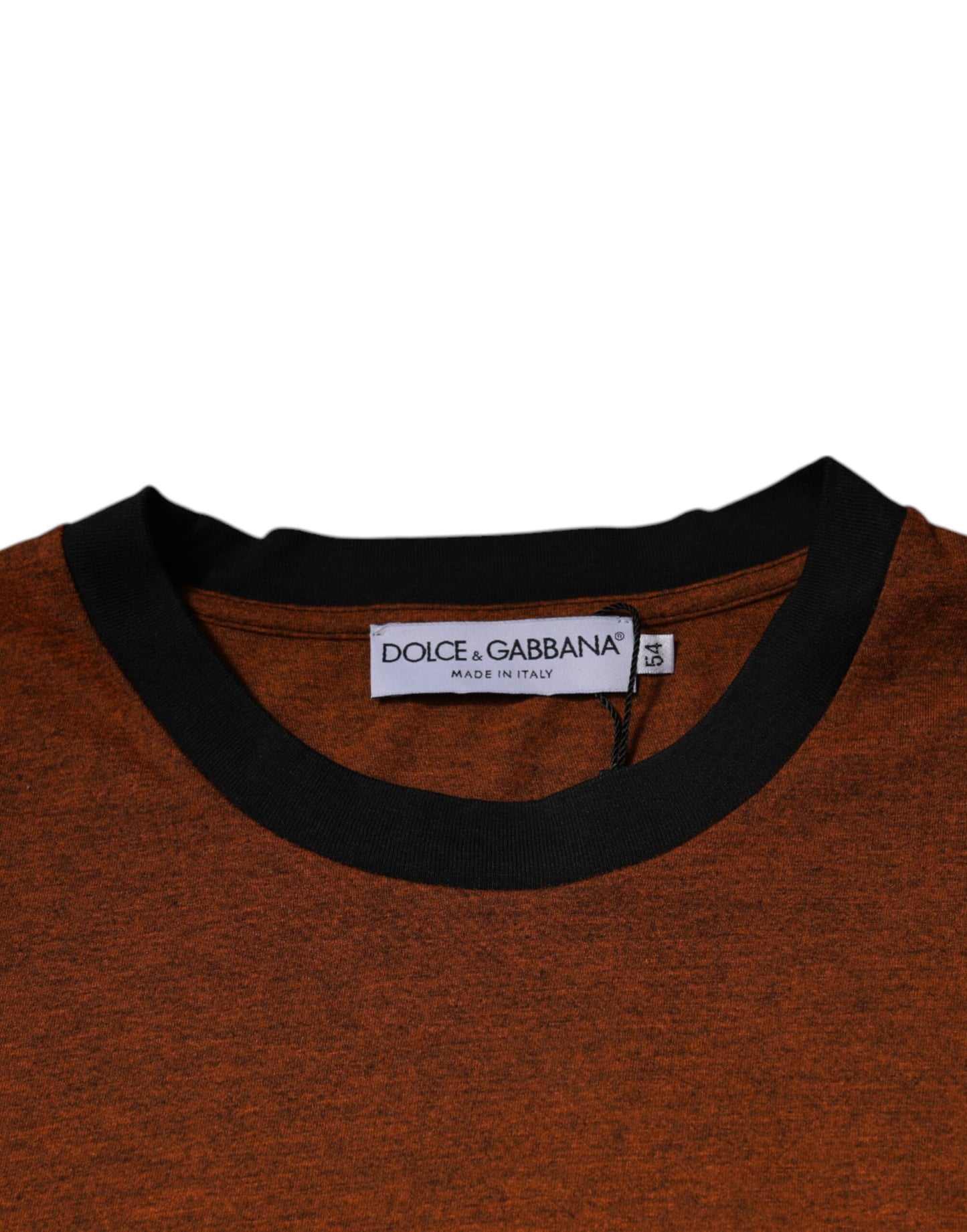 T-shirt ras du cou en coton marron avec logo DG