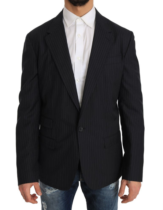 Chaqueta de lana a rayas grises, abrigo, blazer ajustado