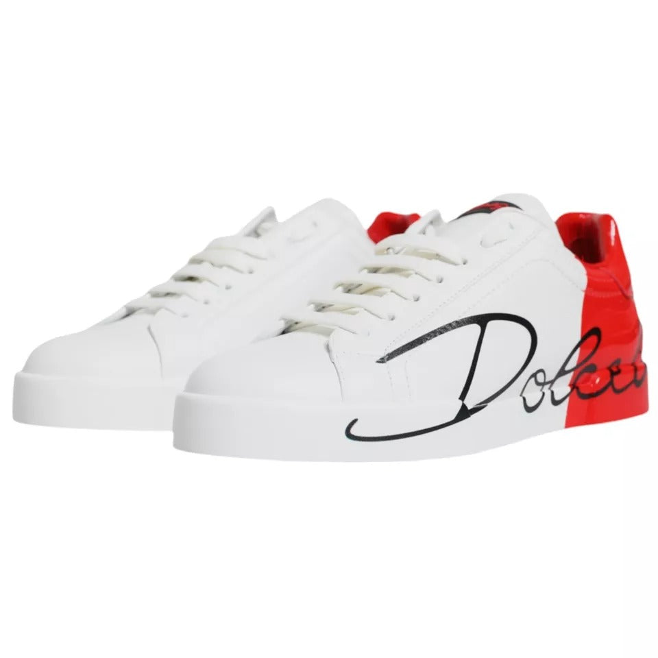 Zapatillas bajas Portofino blancas y rojas