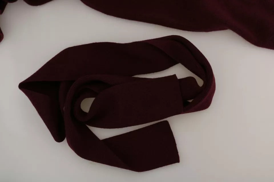 Suéter tipo cárdigan con corona de cachemira burdeos