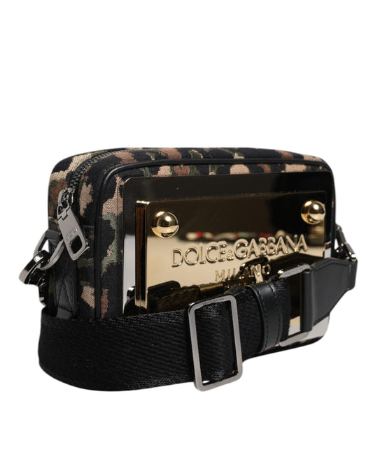 Sac bandoulière multicolore en jacquard léopard avec logo DG
