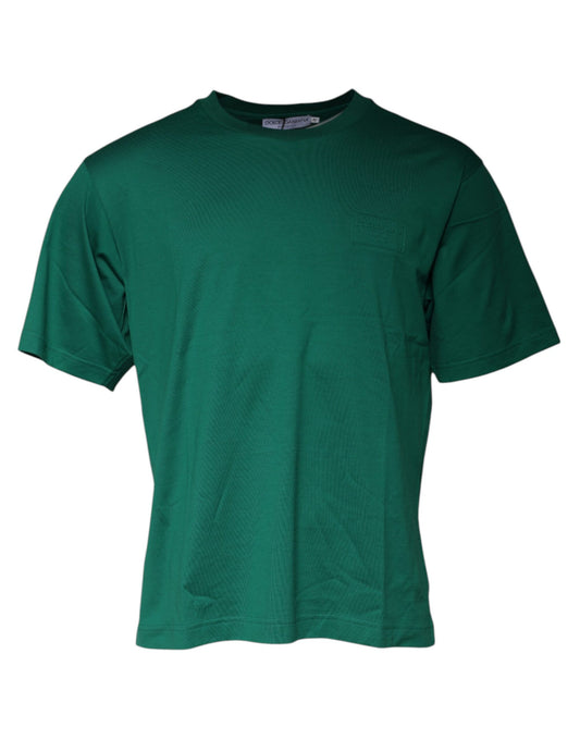 T-shirt ras du cou à manches courtes et logo vert