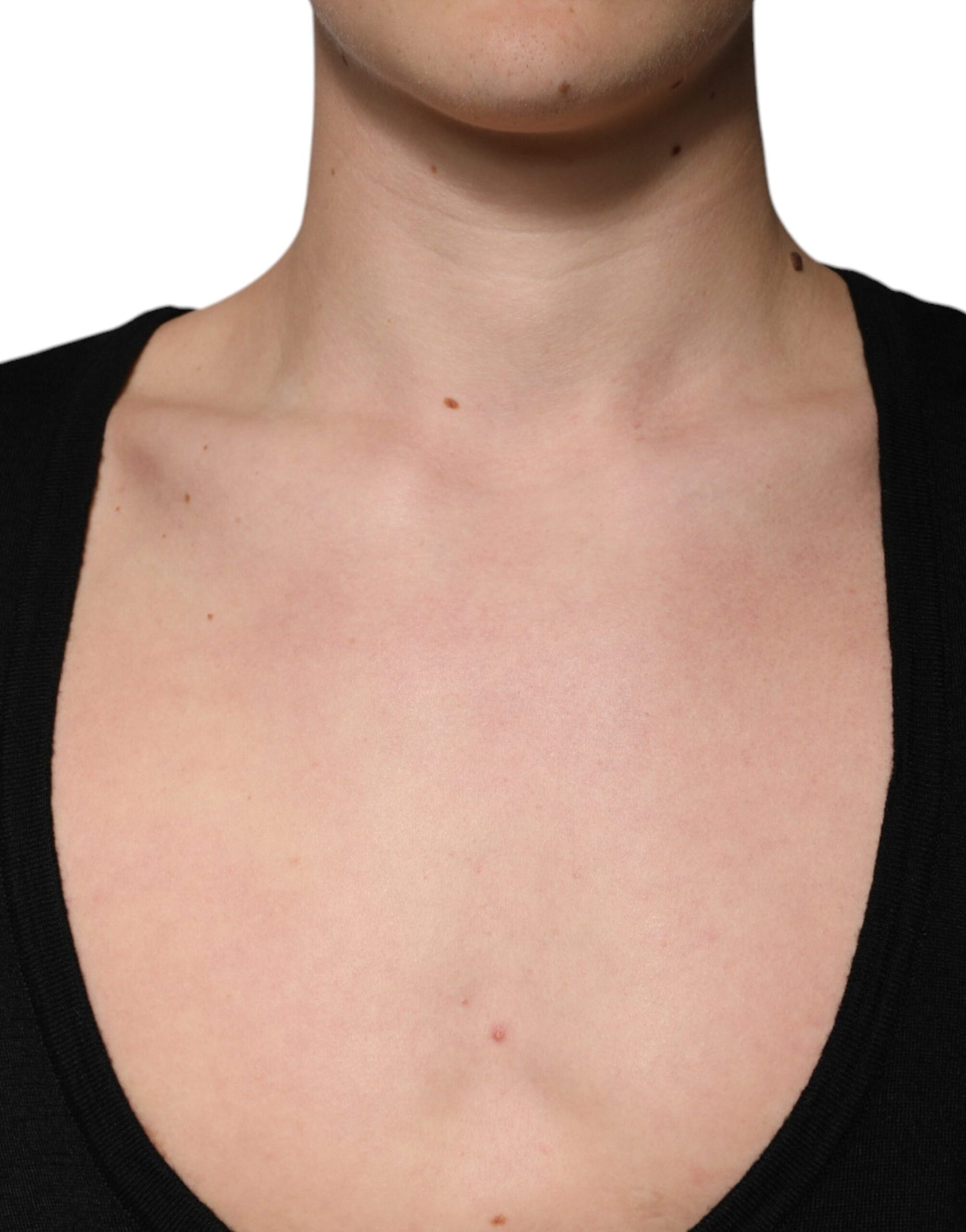 Suéter de cuello redondo de lana negra