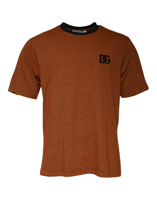 T-shirt ras du cou en polyester marron avec logo DG