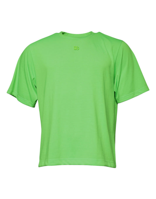 T-shirt ras du cou en polyester avec logo vert
