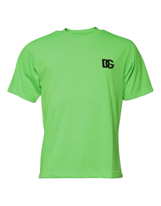 T-shirt ras du cou en polyester avec logo vert