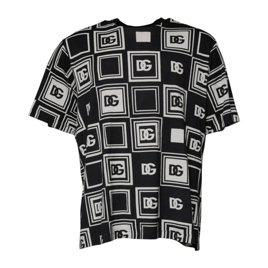 T-shirt ras du cou en coton avec logo monogramme noir