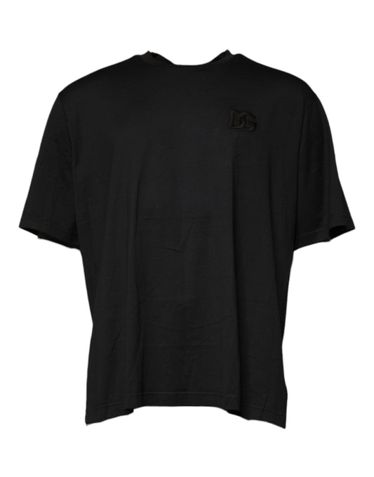 T-shirt ras du cou à manches courtes et logo noir