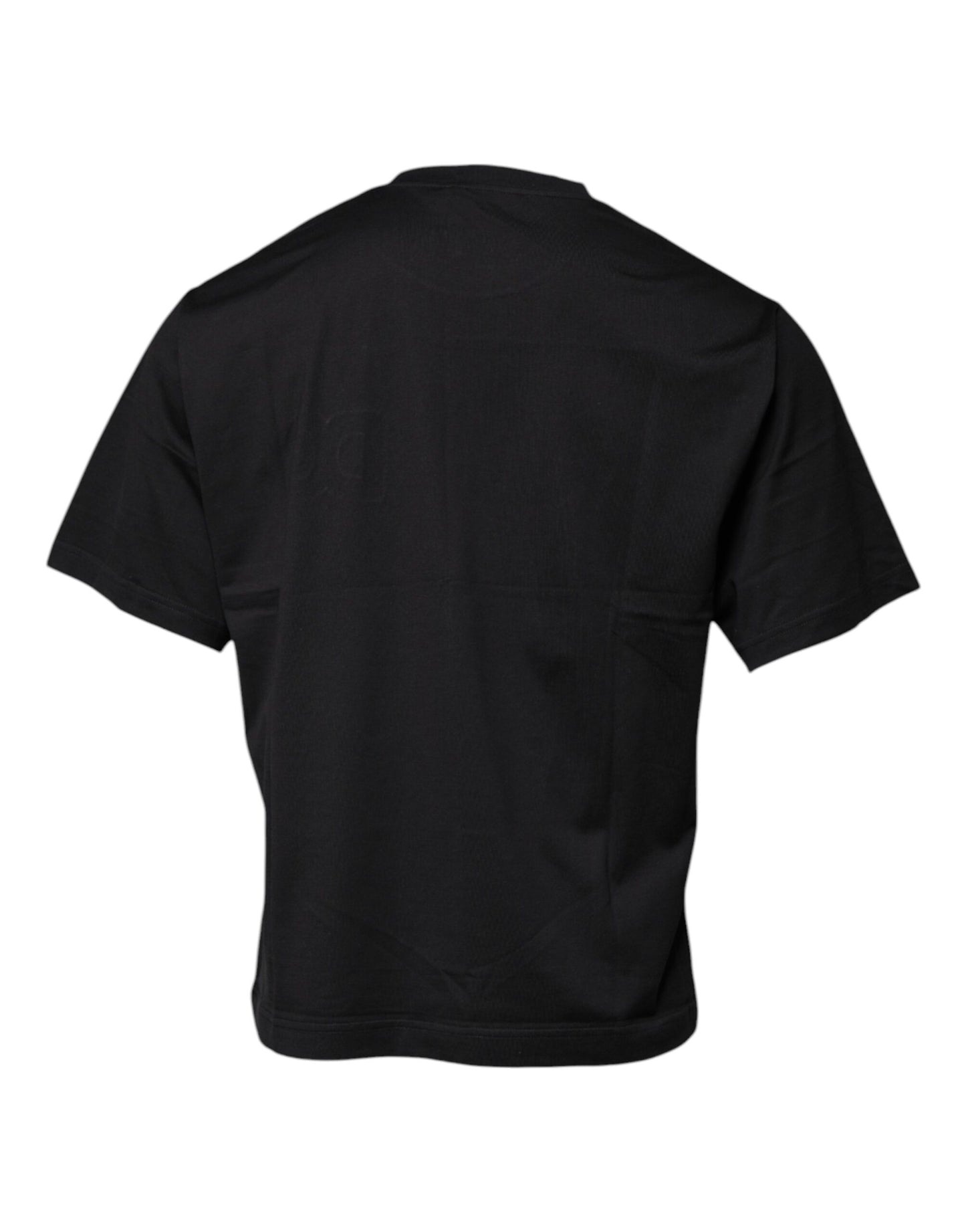 T-shirt col rond en coton noir avec logo DG imprimé