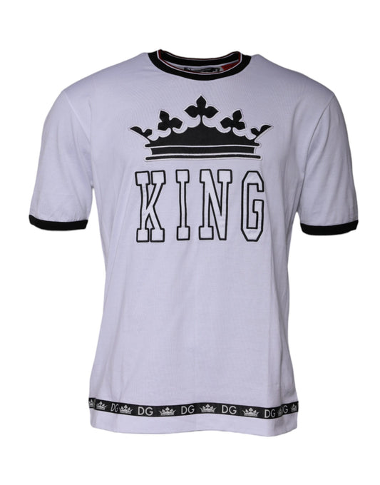 T-shirt ras du cou à manches courtes en jersey blanc