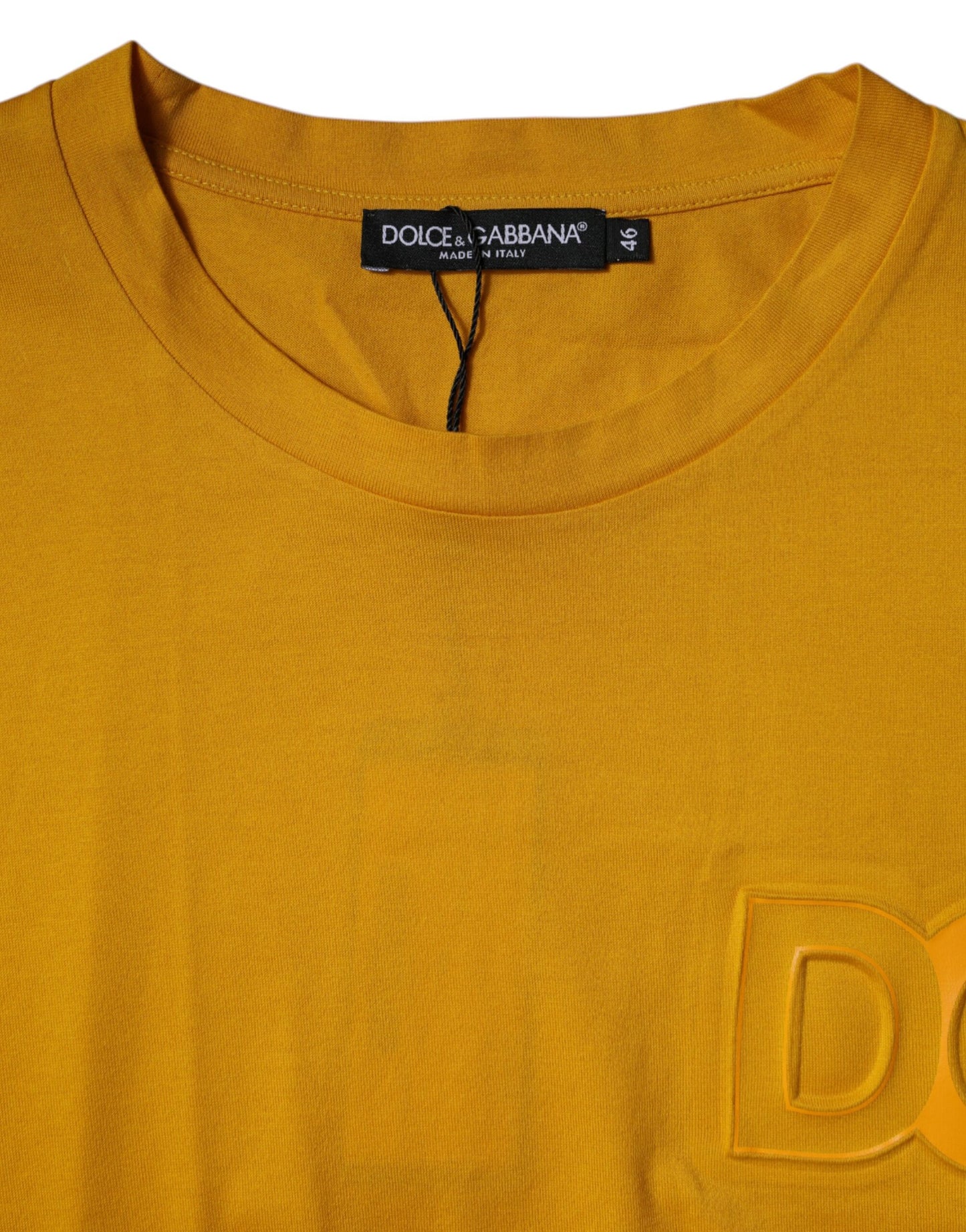 T-shirt à manches courtes et col ras du cou avec logo jaune foncé