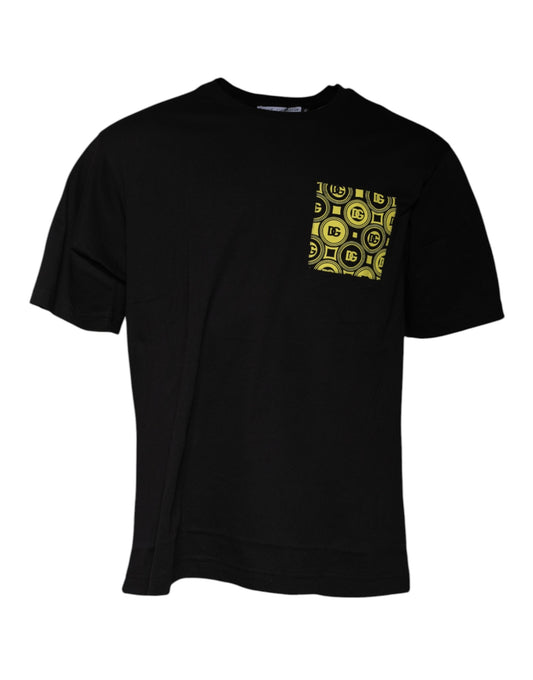 T-shirt à manches courtes en coton avec logo imprimé noir