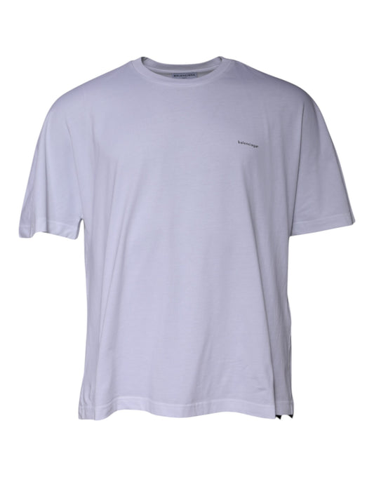 T-shirt ras du cou à manches courtes et logo blanc en coton