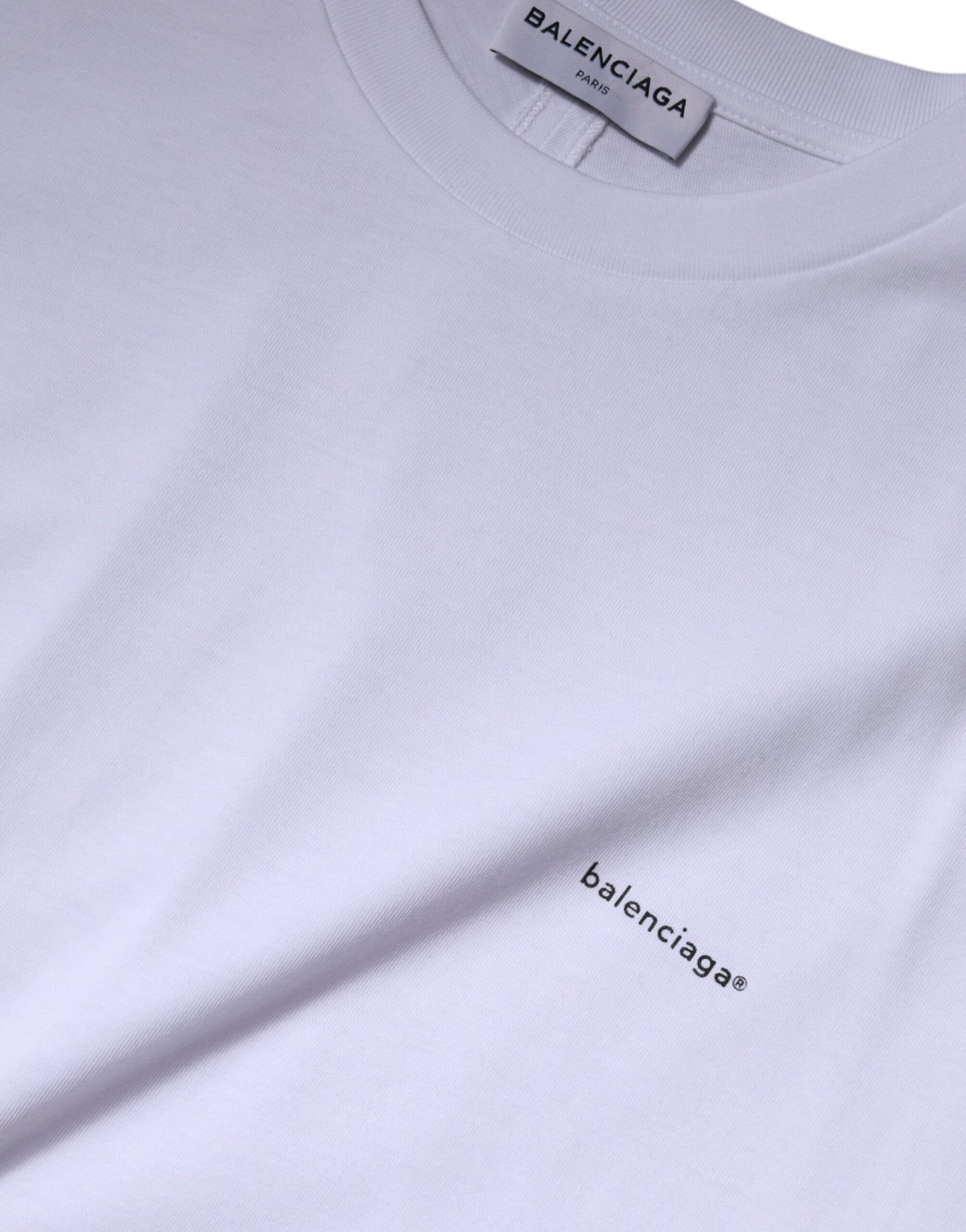 T-shirt ras du cou à manches courtes et logo blanc en coton