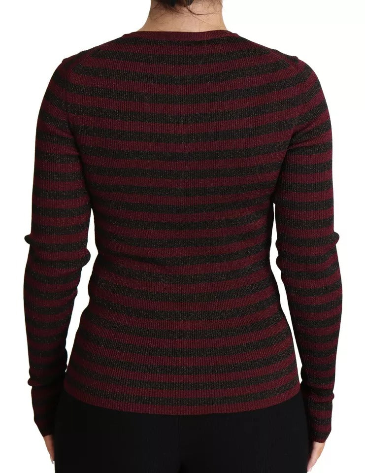 Pull cardigan rayé noir et rouge pour femme