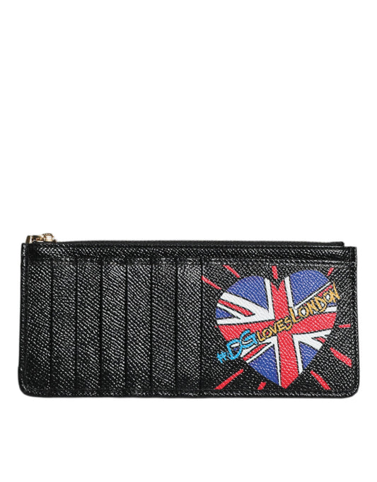 Cartera tarjetero de cuero negro #DGLovesLondon
