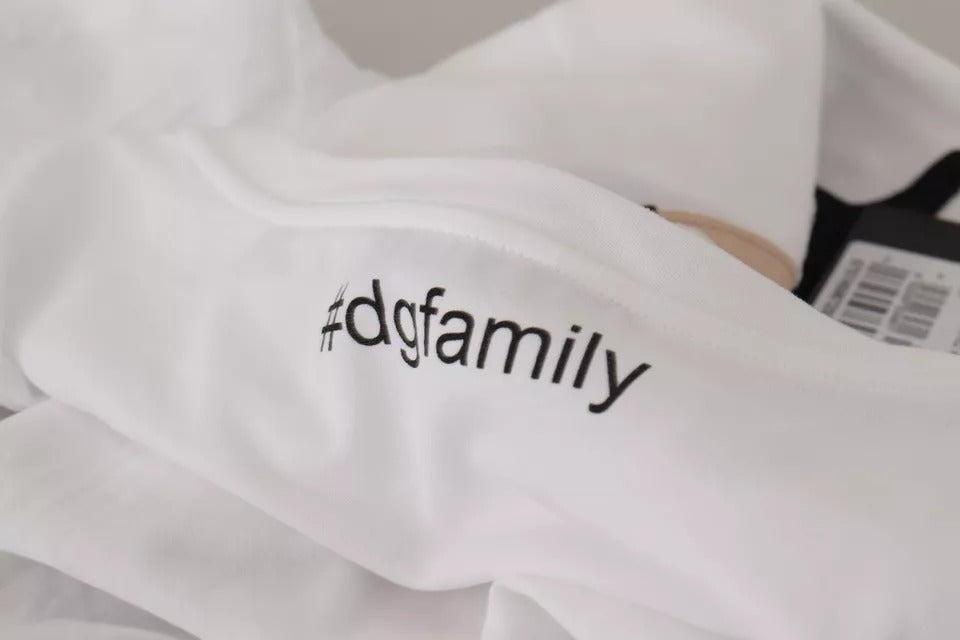 Camiseta blanca de algodón con parche #DGFamily