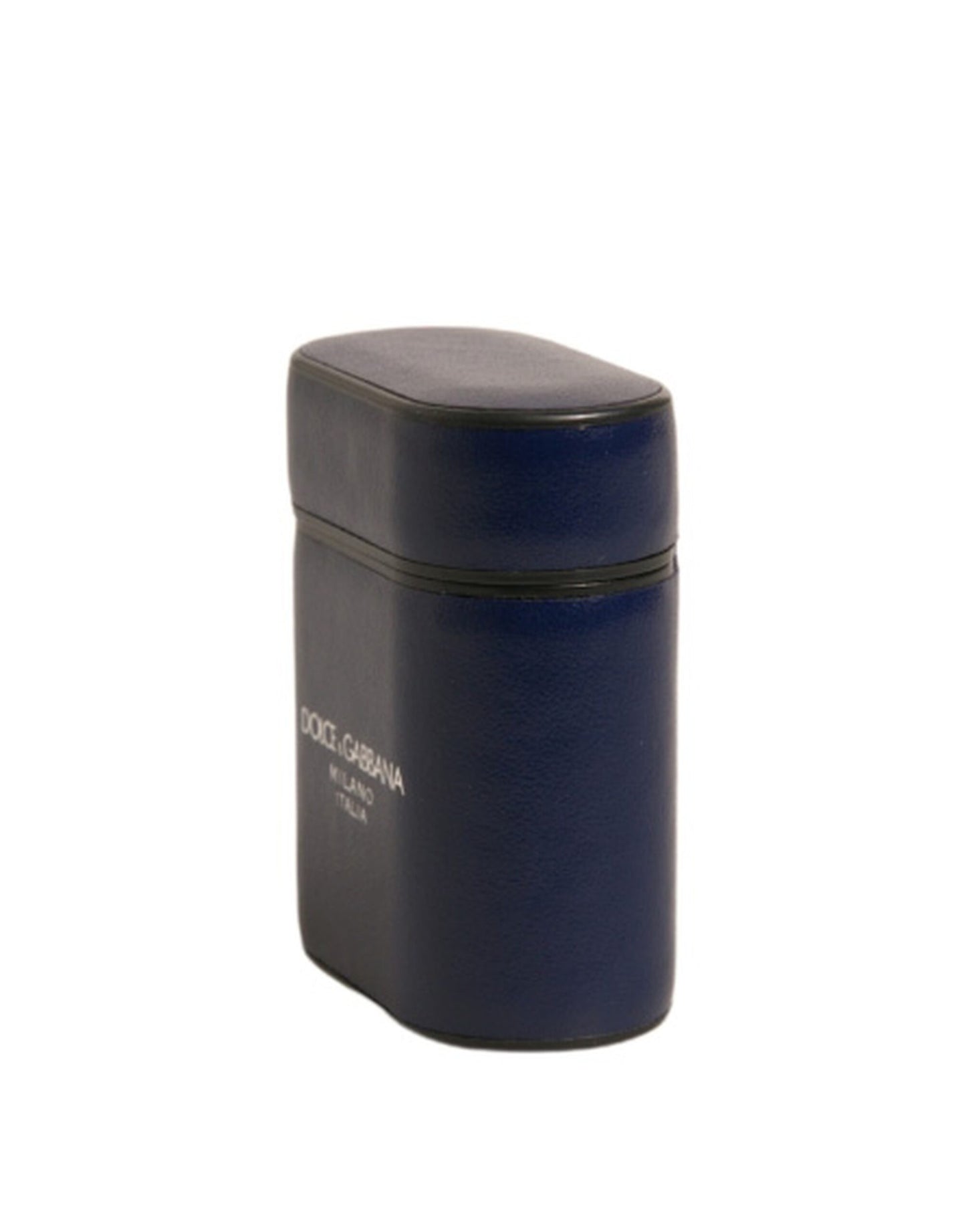 Funda para Airpods con tapa abatible y estampado de logotipo en cuero azul