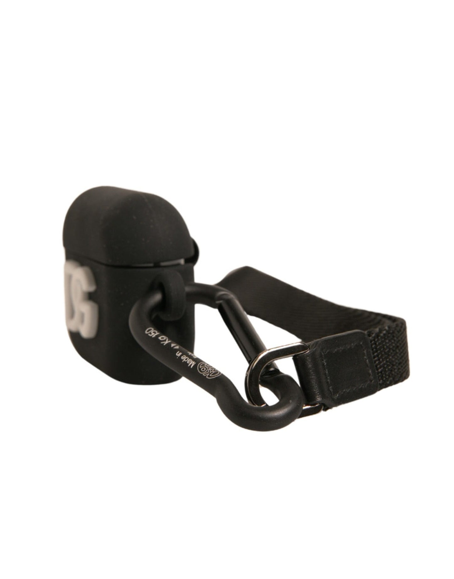 Étui pour Airpods en caoutchouc de silicone noir avec logo en relief