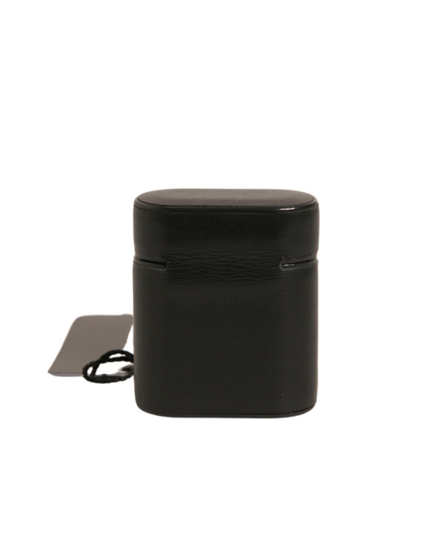 Étui à rabat pour Airpods en PVC noir avec logo imprimé