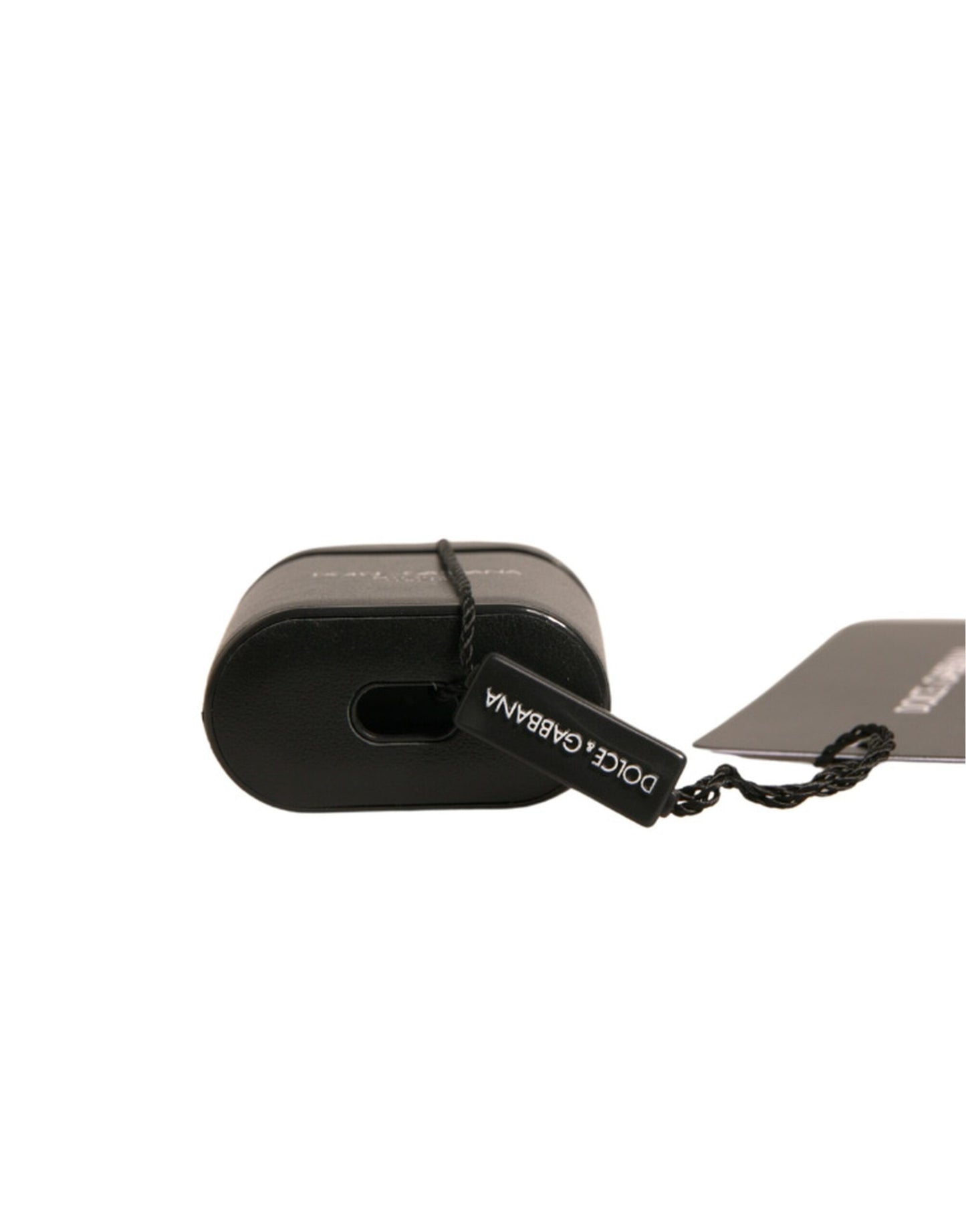 Étui à rabat pour Airpods en PVC noir avec logo imprimé