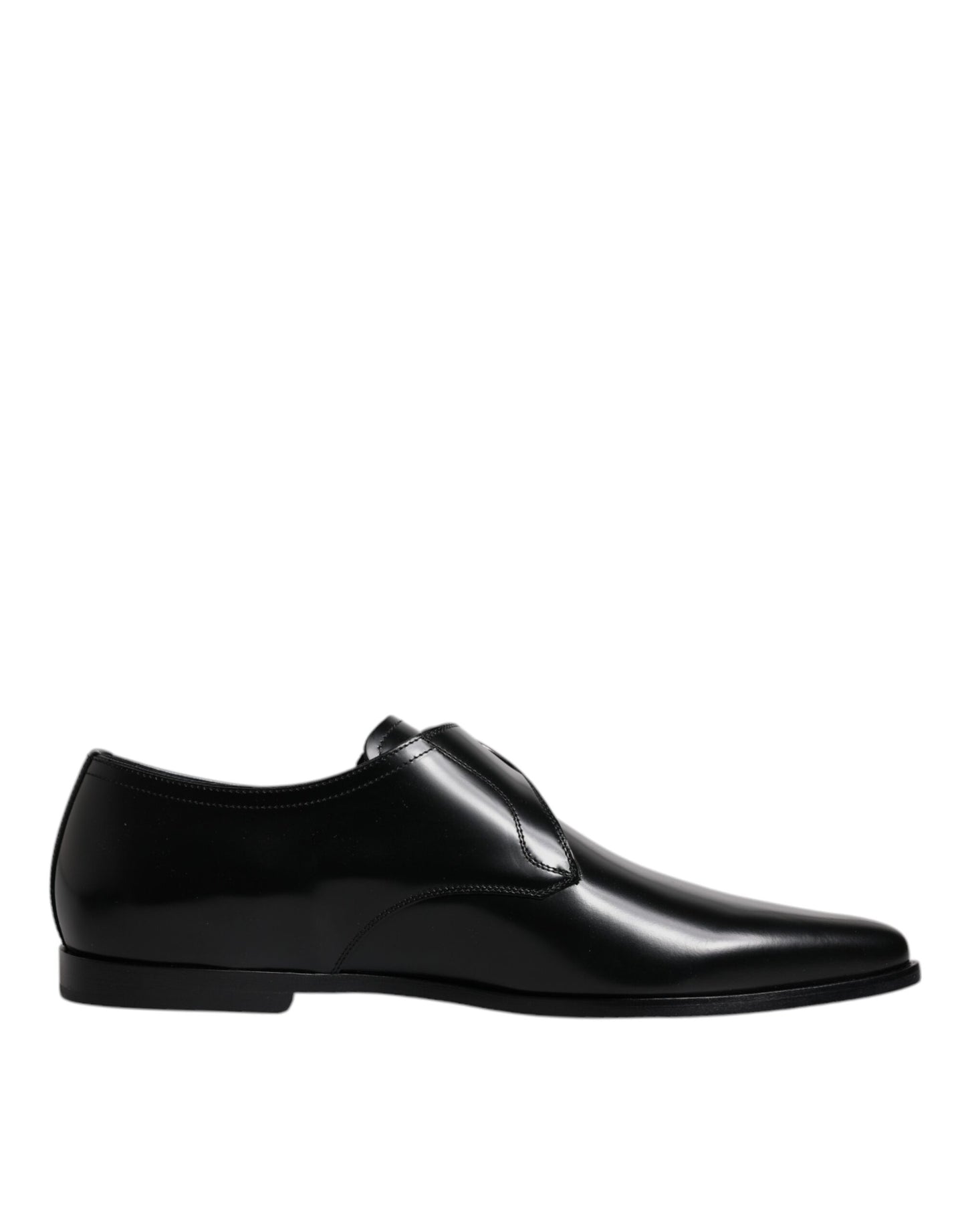 Zapatos formales Derby de cuero negro con hebilla