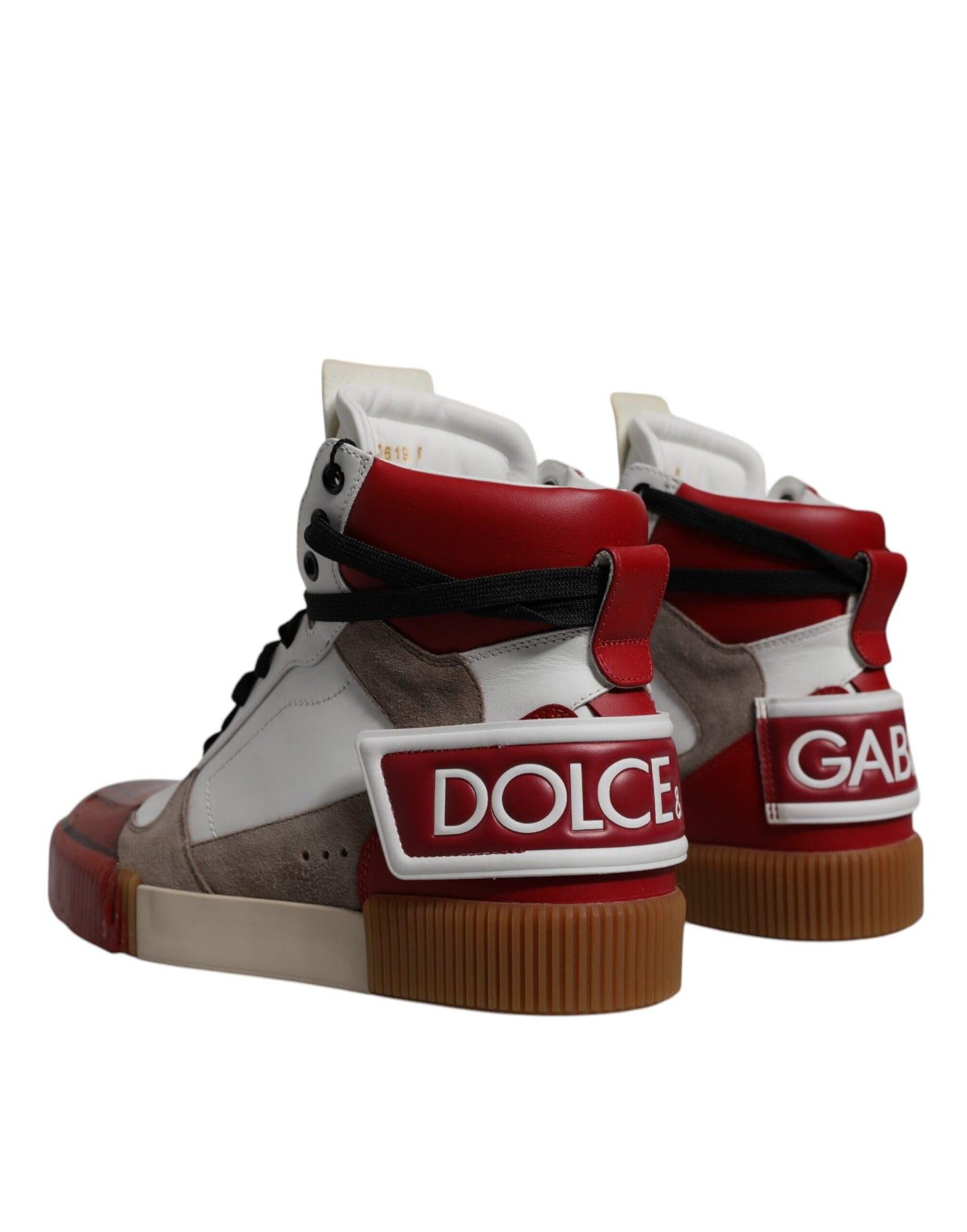 Baskets montantes en cuir multicolore