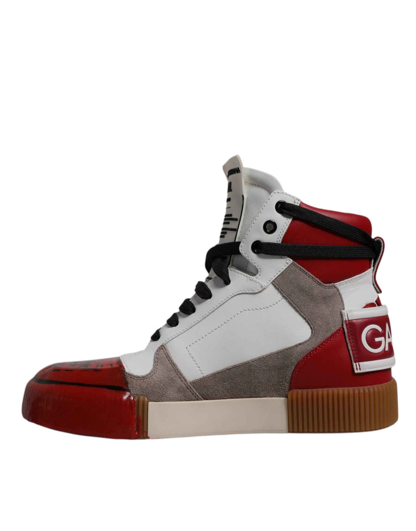 Baskets montantes en cuir multicolore