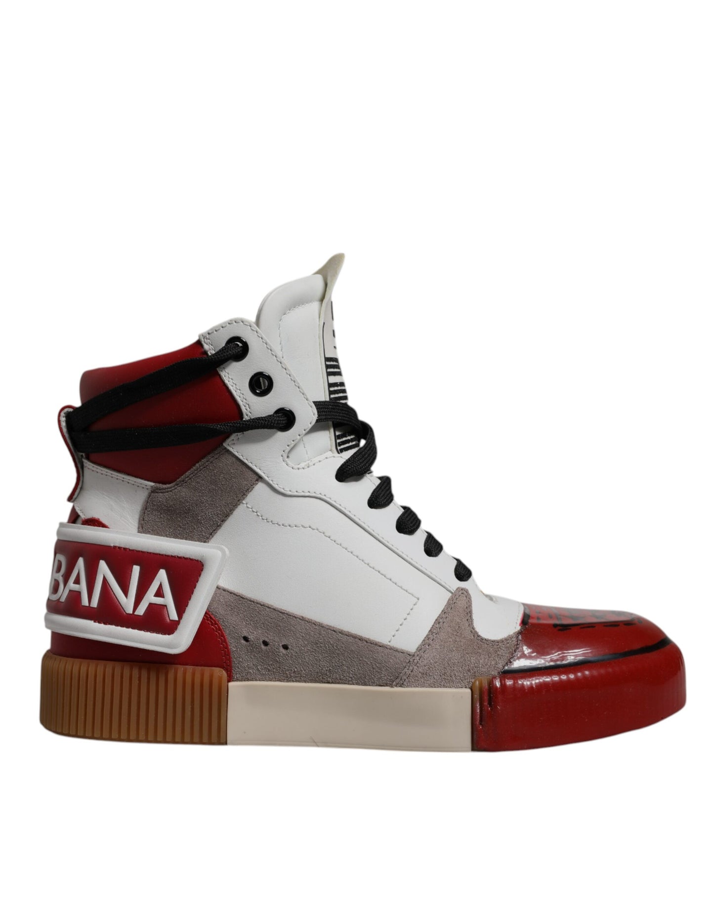 Baskets montantes en cuir multicolore