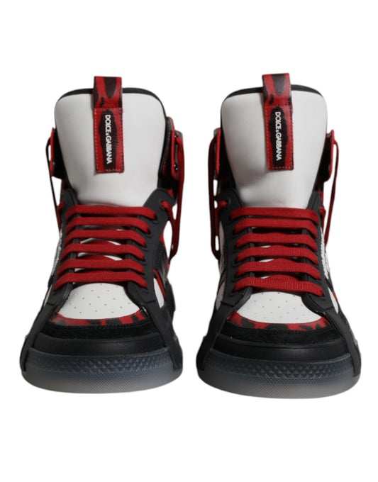 Baskets montantes en cuir multicolore