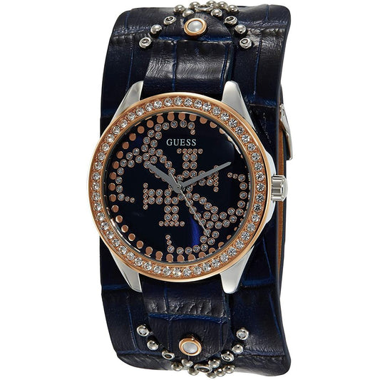 Montre en cuir bleu