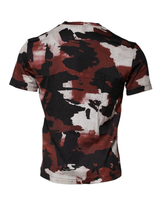 T-shirt ras du cou camouflage multicolore