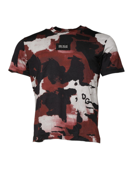 T-shirt ras du cou camouflage multicolore