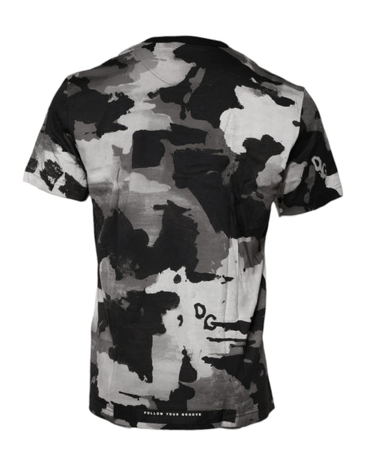 T-shirt ras du cou camouflage multicolore