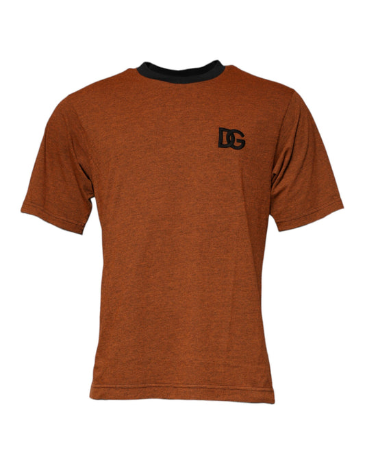 T-shirt ras du cou en polyester marron avec logo DG