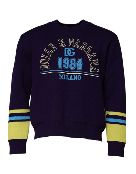 Sudadera azul de cuello redondo Milano 1984