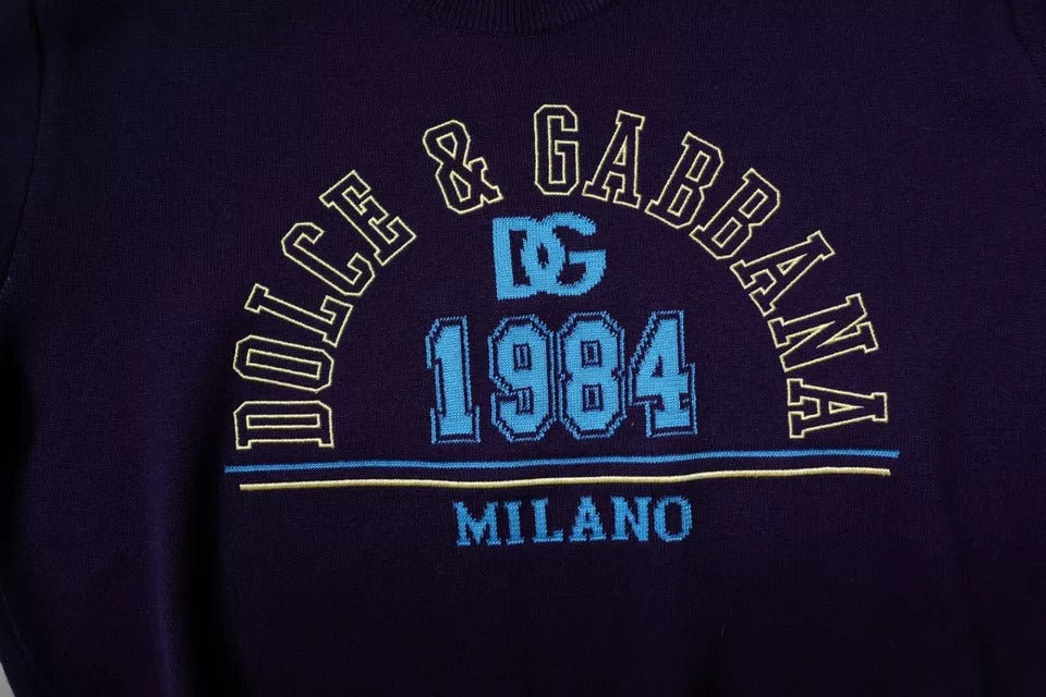 Sudadera azul de cuello redondo Milano 1984