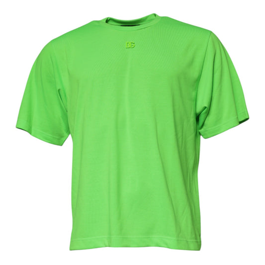 T-shirt ras du cou en polyester avec logo vert