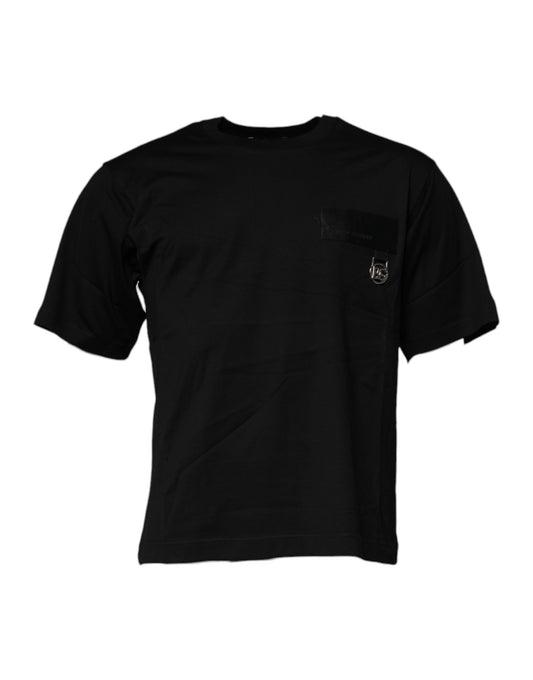 T-shirt ras du cou en coton avec logo noir