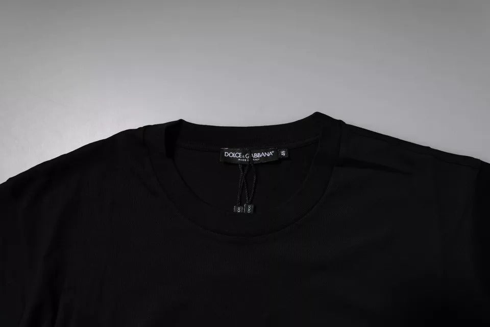 T-shirt ras du cou en coton avec logo noir