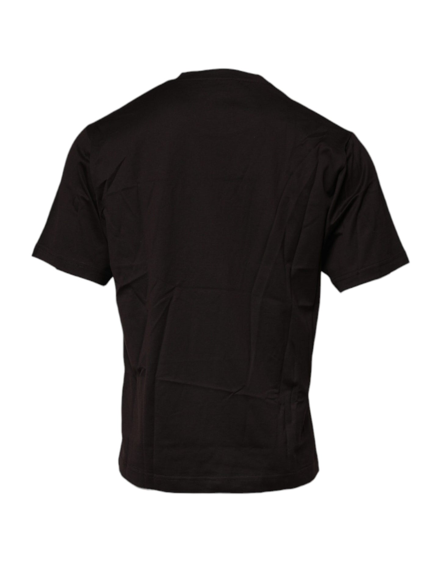T-shirt ras du cou en coton marron foncé avec logo
