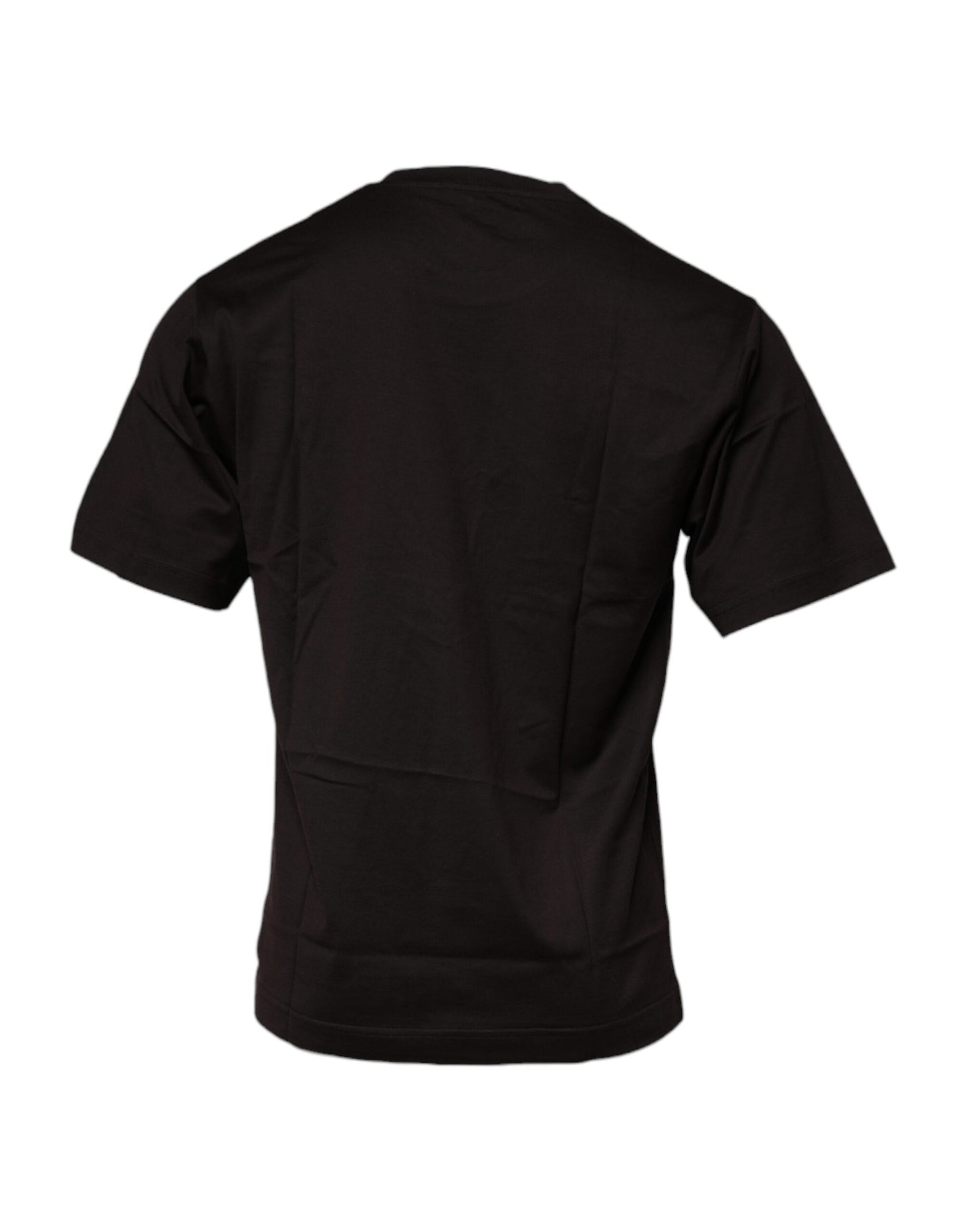 T-shirt ras du cou en coton marron foncé avec logo