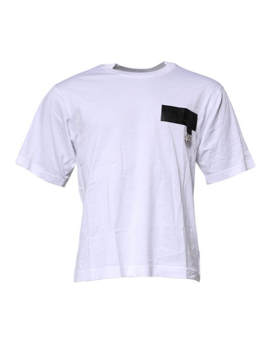 T-shirt ras du cou en coton avec logo blanc