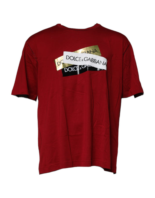 T-shirt ras du cou en coton avec logo rouge