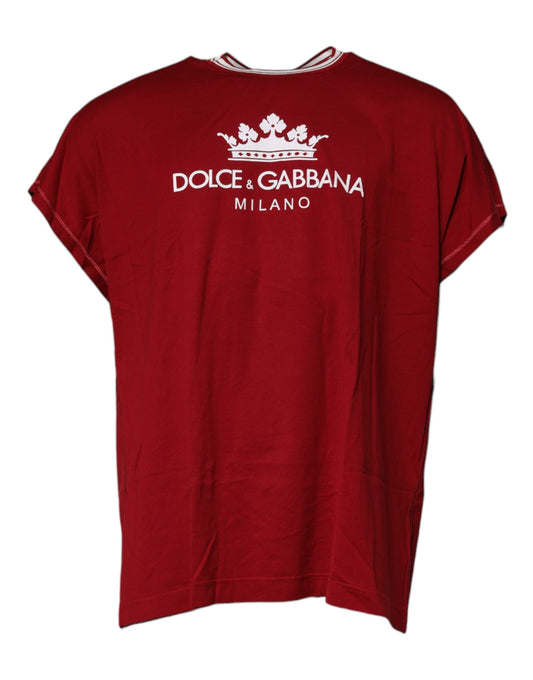 T-shirt ras du cou en coton avec logo couronne rouge